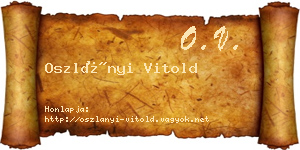 Oszlányi Vitold névjegykártya